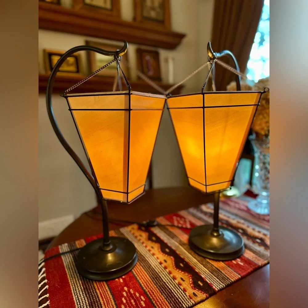 Pottery Barn Medina Style Rustic Table Lamps (Pair)